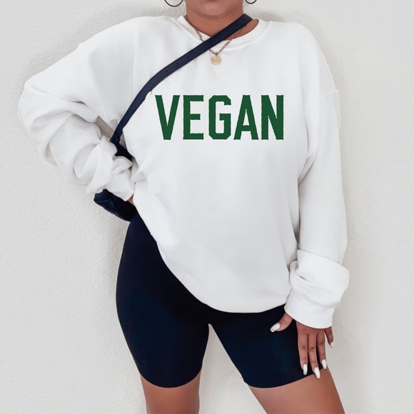 NEW VEGAN graphic Sweatshirt S-5X - Picture 4 of 6